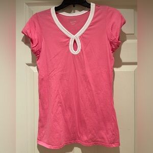 Lilly Pulitzer Pink Keyhole V-Neck Tee